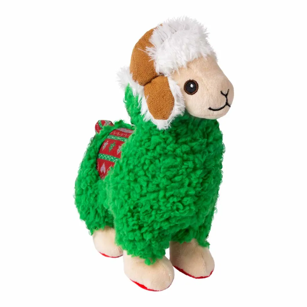 KONG Sherps Llama (M) - blød plys-lama-legetøj til hunde med pivelyd og slidstærk konstruktion.